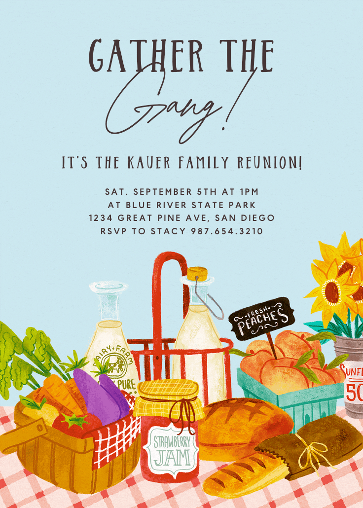 Chit-chat and family fun - family reunion invitation